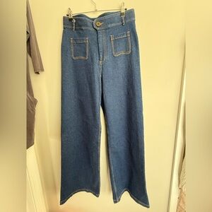 Magali Pascal for Anthropologie Denim Flare Jeans in Blue